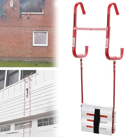 Noodladder Compact - Vluchtladder - Veilige Ontsnapping - Lichtgewicht Aluminium - 10 Meter - Zilver