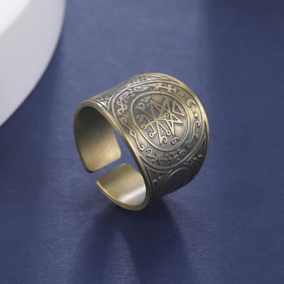 LIKGREAT Zespuntige Ster Zegel van Salomo Ring De 7 Aartsengelen Beschermingsring Metatron Kubus Lilith Symbool Amulet Sieraden 9