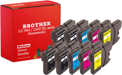 10-pack | Geschikt voor Brother LC980 / LC-980 XL inktcartridges - DCP/MFC - 145C - 165C - 195C - 365CN - 375CW - 250C - 255CW - 290C - 295CN - J615W
