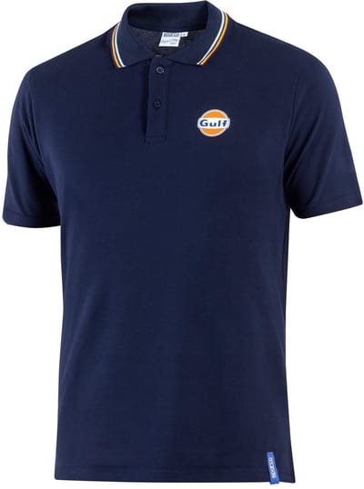 Sparco Gulf Gulf Piqué Poloshirt - Wit/Marineblauw/Lichtblauw — XL