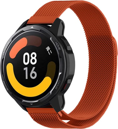 Strap-it Smartwatch bandje Milanese - geschikt voor Xiaomi Mi Watch / Watch S1 / Watch S1 Pro / Watch 2 Pro / S1 Active / Amazfit Pace / Amazfit Stratos 2 / 2s / 3 - oranje