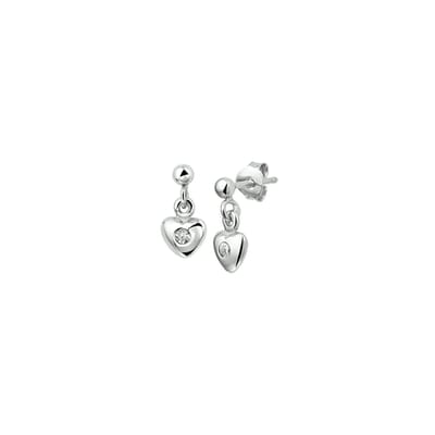 Montebello Oorbellen Petra - 925 Zilver Gerhodineerd - Hart - 13x6.5mm