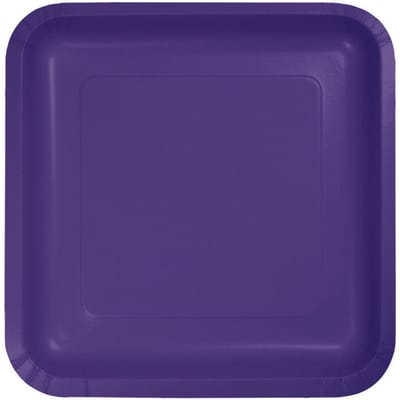 18 kleine vierkante papieren bordjes, violet