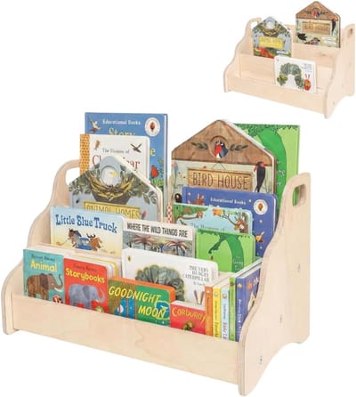 VH Supplies®Kinderboekenkast - Kinderboekenrek - Boekenkast - 28 x 50 x 31 cm