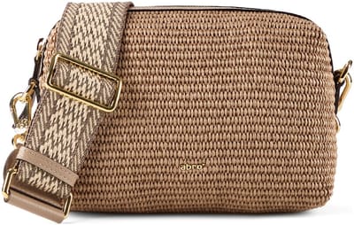 abro schoudertas Raffia Crossbody Bag Kaia Siena beige