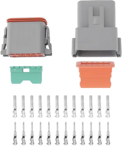 Dailygoody - Waterdichte Connector Kit - 12 Pin - Robuuste Toepassingen - Elektrische Plug en Socket - IP67 - Geschikt voor Auto's - DT04-12P DT06-12S