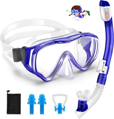 Kinderen Snorkelset met Duikmasker – Zwembril voor Meisjes en Jongens 4-16 Jaar, 180 Graden Panorama, Anti-condens, Veilig en Verstelbaar