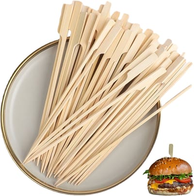 EXCITAT BBQ-spiesen - Bamboespiesen - Houten spiesen - Fingerfoodspiesen - Vuurkorfspiesen - Buffetaccessoires - Fruitspiesen - 100 stuks - 12 cm