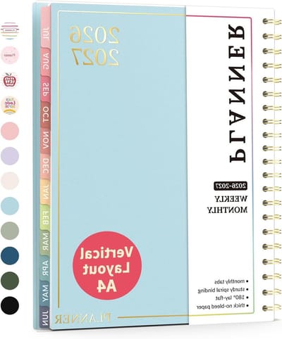 Lerarenplanner 2025-2026 - Lesagenda School - Lessen Plannen - 7 Vakken Per Les - 21.5 x 28.9 cm - Pastel Blauw