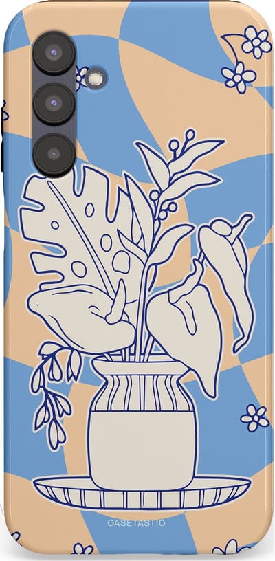 Casetastic Hoesje Geschikt voor Samsung A25 - Stijlvolle Beschermende Duo-layer Case - Bosje vol blauw