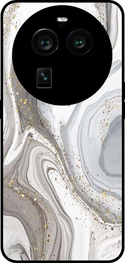 Smartphonica Telefoonhoesje Geschikt voor Oppo Find X6 Pro met marmer opdruk - TPU backcover case marble design - Zilver geschikt voor Oppo Find X6 Pro