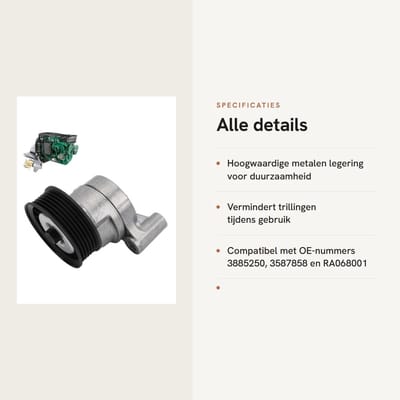 Dailygoods- Beltspanner Hoogwaardige Metaallegering - Serpentine Beltspanner - Vermindert Trillingen - Optimale Prestaties - Nauwkeurige Pasvorm - Duurzaam - Riemspanner