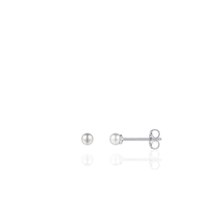 Jewels Inc. - Oorbellen - Parel Oorstekers - 3mmØ - Gerhodineerd Zilver 925