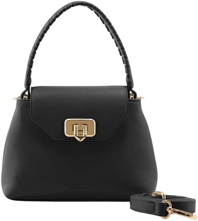 SEIDENFELT MANUFAKTUR handtas schoudertas Lilla Edet Top Handle Bag Black zwart