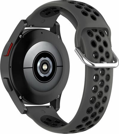 By Qubix - Geschikt voor Garmin bandje - Siliconen sportbandje met gesp - Zwart - Geschikt voor Garmin Vivoactive 6 / 5 / 3 - Smartwatch bandje 20mm