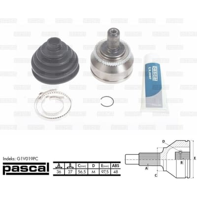 Homokineet reparatie set, aandrijfas PASCAL G1V019PC