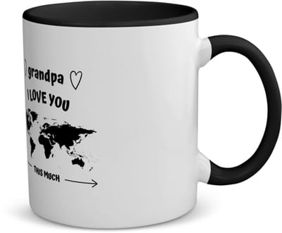 Akyol - grandpa i love you this much koffiemok - theemok - zwart - Opa - geweldige opa - liefste opa - verjaardag - cadeau - kado - bedankje - geschenk - 350 ML inhoud