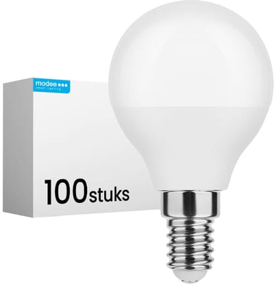 Modee E14 LED Lamp 7W - 700lm - 6000K - Daglicht Wit - LED Globe Mini P45 - Vervangt 54W Halogeen Gloeilamp - 100 stuks