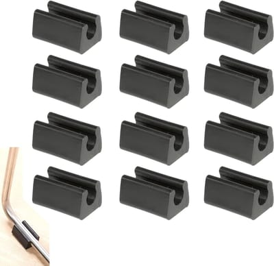 Siliconen Beschermers voor Stoelpoot - 12 Stuks U Vorm voor Meubelbuizen - Vloerbescherming en Geluidsdemping (10mm, Zwart)