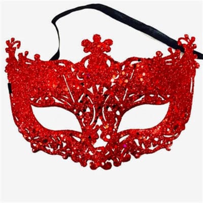 Masker - Venetiaans masker - Oogmasker - Gemaskerd bal - Verkleedmasker feest - Rood met glitter - Jonyx
