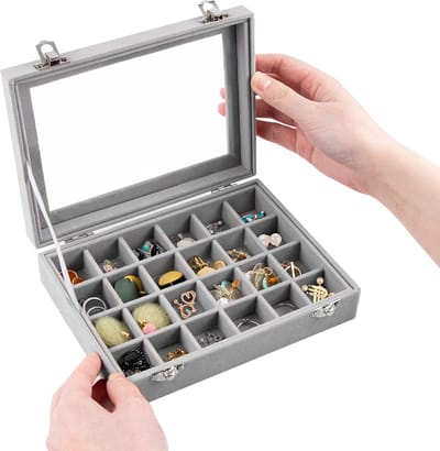 Sieradendoos voor dames - 24 compartimenten - Geschikt voor ringen, kettingen, armbanden, oorbellen en horloges - Beschermt sieraden tegen krassen, verlies en oxidatie - Duurzaam materiaal