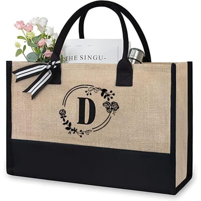 De Jute Modieuze en Eenvoudige Tas met Letters Is een Tas met Grote Capaciteit voor Vrouwen, Geschikt voor Shoppen, Naar het Werk Gaan en Woon-werkverkeer 43*17*30cm gray