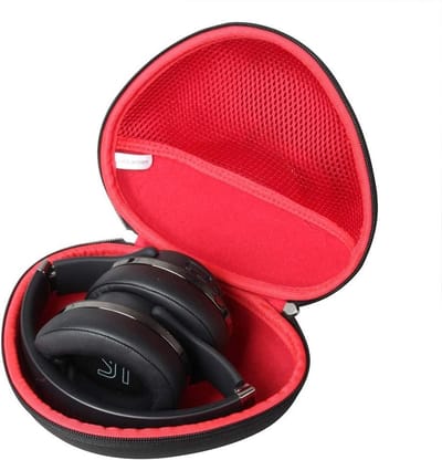 Hard Shell Reiskoffer voor Bluetooth Hoofdtelefoon Over Ear - Bescherming, Draagbaarheid, Duurzaamheid in Zwart en Rood