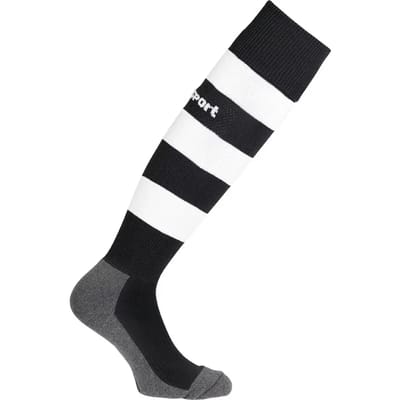 Uhlsport Team Pro Essential Stripe Voetbalkousen - Zwart / Wit | Maat: 28-32