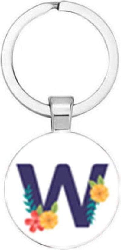 Akyol - Letter W Sleutelhanger - Alfabet - Als je naam begint met de letter W - Leuk kado voor iemand waarbij zijn naam begint met de letter W - 2,5 x 2,5 CM