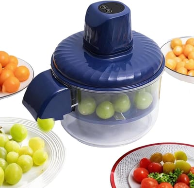Elektrische Druiven Schilmachine - Draadloos Keukengereedschap - Snel Fruit Bereiden - Slimme Veiligheidssensor - Grote Capaciteit - Zwart