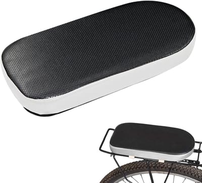 Fietsstoeltje Achterzitje - Met bandjes - Fietszitje Achter - Bagagedrager Kussen - Achterzitje Fiets - Fietskussen Bagagedrager - Universeel - Zacht - voor Elektrische Fiets/ Fietsen/Elektrische Scooter - Zwart