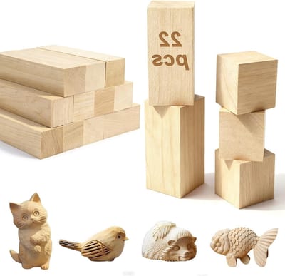 Set van 22 Lindenhouten Beitels voor Houtbewerking en Sculptuur - Ideaal voor Beginners en Kinderen