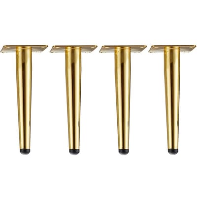 4 stuks meubelpoten salontafelpoten, zwart en goud metaal doe-het-zelfprojecten voor thuis bankpoot tv-kastpoot, stoelpoot, ottomane poot Straight cone 10CM