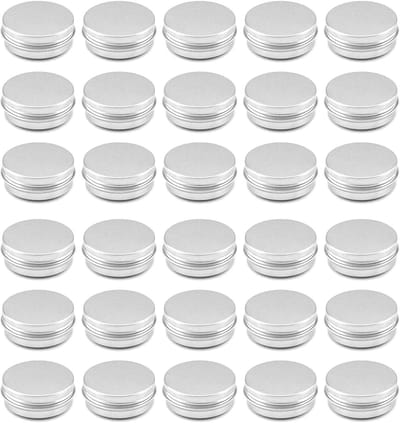 Set van 30 Lege Aluminium Crèmepotjes met Deksel - Ronde 30 ml Potjes voor Crème, Lotion, Cosmetica en Sieradenopslag