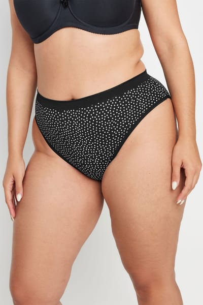 Yours 5 Pack Hoogopgesneden Slips Van Katoenmix In Zwart/Wit Size 54-56