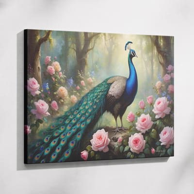 Saammp Muurcirkel Hout - grote roze Bloemen - Abstract - Ø 90 - Wandcirkel - Wanddecoratie Cirkel - Muurdecoratie Woonkamer - Kantoor Decoratie