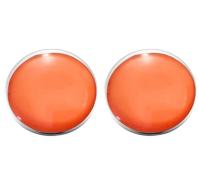 Clip oorbellen -Oranje- 2.5 cm- zilverrand- geen gaatje- Charme Bijoux