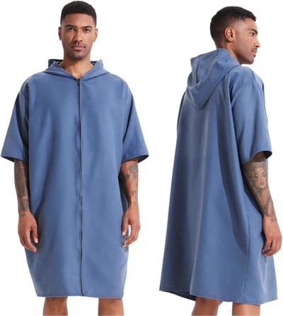 Omkleeddeken Sneldrogende Microvezel Poncho Handdoek Volwassenen Met Capuchon Grote Absorberende Draagbare Handdoek voor Zwemmen, Surfen, Zwemmen, Strand