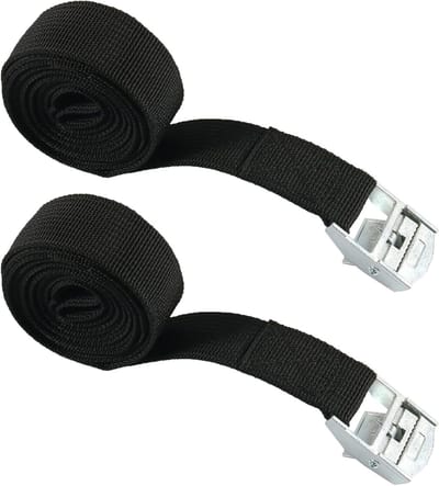 Verstelbare Lashing Straps met Klemsluiting - Robuuste Bevestigingsriemen voor Motor en Fiets, 25 mm x 4 m, Ideaal voor Transport en Beveiliging