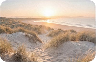 Badmat 60x40 cm - Antislip - Duinen - Strand - Zee - Badmatten voor badkamer - Badkamermat - Douchemat - Badkamer mat