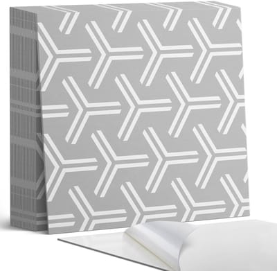 Coloray Plaktegels - Geometrisch pijlpatroon Zelfklevende Tegels - 20 cm x 20 cm - Grijs Plaktegels - 20 stuks - Vierkant PVC Tegels - Plaktegels Badkamer - Plaktegels Vloer - Vinyltegels Vloer Zelfklevend - Wandtegel Zelfklevend