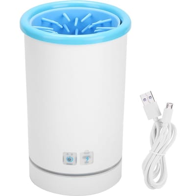 Gobelet de lavage des pattes de chien, chargement USB, équipement de nettoyage automatique des pattes de chat (bleu et blanc M) Medium 90x63x70cm