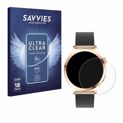 Savvies - Screenprotector voor Niolina Smartwatch 1.27" - Folie Beschermfolie transparant 18 Stuks