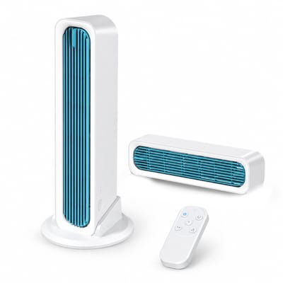 VHV - Torenventilator Oplaadbaar - 2-in-1 Ventilator met Afstandsbediening - 3 Standen - Bureau/Vloer