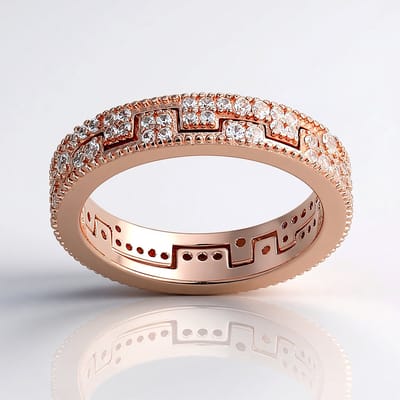 Cavill - Zilveren Ring Dames 925 Sterling Zilver Roséverguld - Nigeriaanse Zirkoon 0,56 ct Pavé - Modieuze Feestelijke Bandring Zirkonen