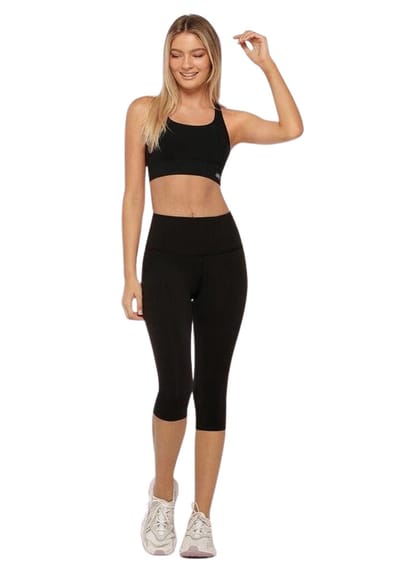 Hoogwaardige Dames 3/4 Legging | 3 Kwart Legging | One-Size | Maat 38-42 | Zwart