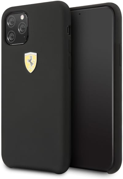 iPhone 11 Pro Backcase hoesje - Ferrari - Effen Zwart - Silicone