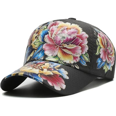 Nieuwe Sneldrogende Baseballpet Bloemenprint Zomer Buiten Vizierpet Chinese Stijl Bloemen Ademend Zon Hoeden Heren en Dames gray