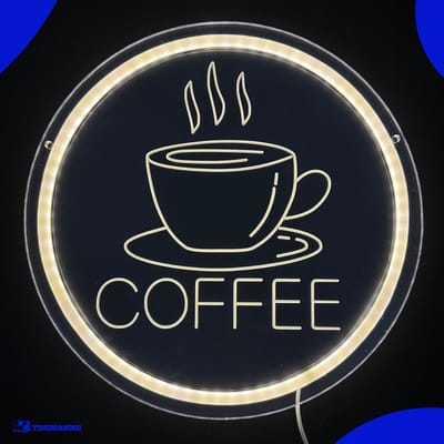 Neon Lamp - Coffee - Dimbaar - Incl. Ophanghaakjes - Neon Sign - Neon Verlichting - Neon Led Lamp - Wandlamp