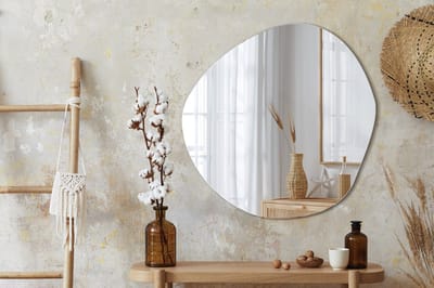 Coloray Toiletspiegel - Spiegels Woonkamer - 86,2 cm x 86,9 cm - Decoratie Spiegel - Spiegel Asymmetrisch - Wandspiegel - Wandspiegel Industrieel - Scandinavische Decoratie - Grote Spiegel Wandspiegel - Wandspiegel Organische Vorm